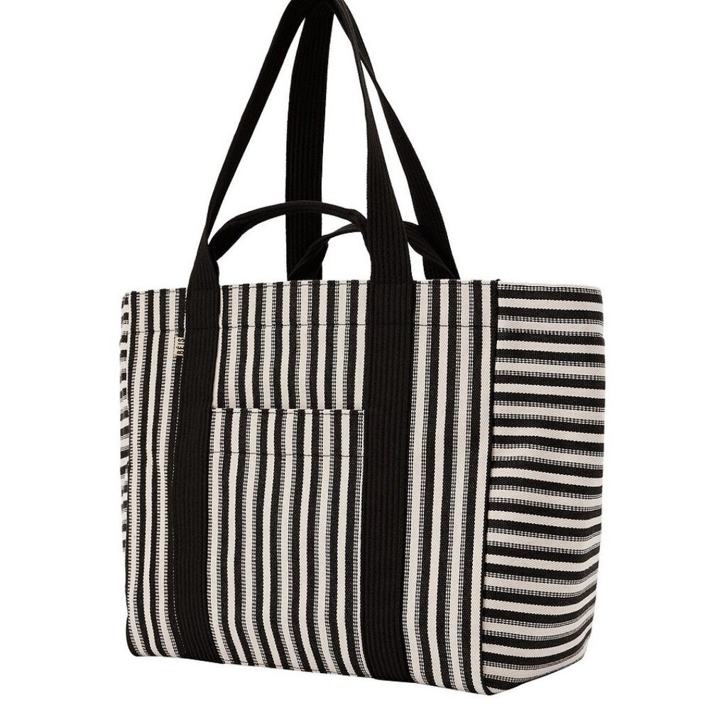 BEIS  - The Vacation Tote in Black Stripe